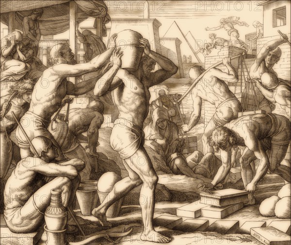 Slavery and Massacre of the Innocents, Old Testament, by Julius Schnorr von Carolsfeld, 1860