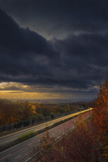 View of the motorway between the Veltheim and Bad Eilsen junctions, Schaumburg, Lower Saxony, Germany