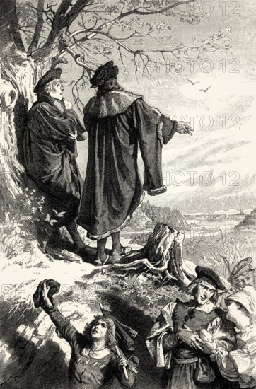 Faust and Wagner, Osterspaziergang, first part of the tragic play Faust by Johann Wolfgang von Goethe
