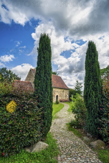 Elbe boatmen's church in Priesitz, Pretzsch Elbe, Bad Schmiedeberg, Saxony-Anhalt, Germany