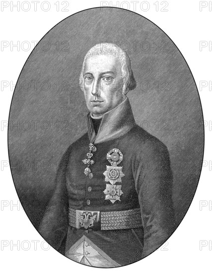 Francis II, 1768 - 1835, the last Holy Roman Emperor, as Francis I Franz I. Emperor of Austria, Franz II. bzw. Franz I. Joseph Karl, 1768 - 1835, der letzte Kaiser des Heiligen Römischen Reiches Deutscher Nation und als Franz I. erster Kaiser von Österreich