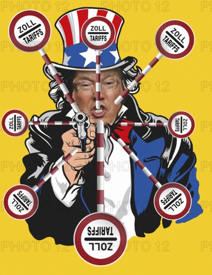 Symbolic image, Trump, delusion of deals and tariffs, US democracy in danger, EU and Germany under political pressure, industry, Donald Trump, tariff threats, Elon Musk, Mark Zuckerberg, social networks, fake news, rights broken, hate, hate speech, DSG Digital Services Act, re-election, USA, politics, announcements, vendetta, wanted dictator, Republicans, US electoral system, global danger, lies, 2nd term, global burden, Ukrainian war, storm White House