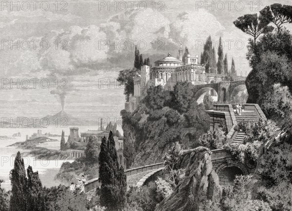 Luxurious villa at Baiae, ancient Roman town, Gulf of Naples, Italy, 1st century