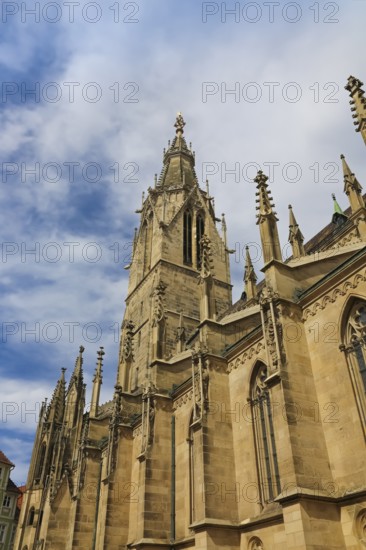 St Mary's Church Reutlingen, sacred building built from 1247 to 1343, cultural monument, Gothic church, Reformation church, Protestant church, place of worship, Christian architecture, main tower, church tower, restored in neo-Gothic style, Reutlingen, Baden-Württemberg, Germany