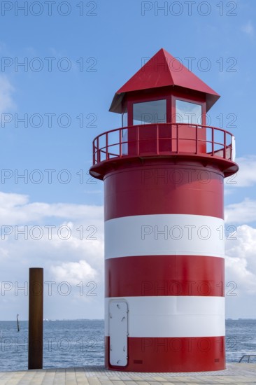New lighthouse, harbour pier, Wyk auf Föhr, Föhr, North Frisia, Schleswig-Holstein, Germany