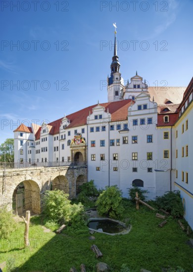 Castle Bridge and Bear Pit, Hartenfels Castle, Torgau, Saxony, Germany