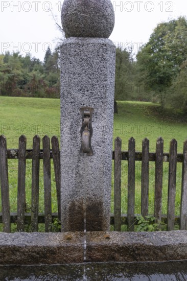 View of a public fountain, St. Lorenzen, Bolzano, Trentino, South Tyrol, Italy
