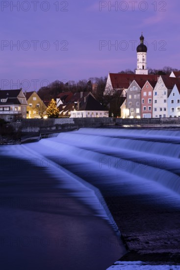 Karolinenwehr, four-stage assault weir, behind Landsberg am Lech, Bavaria, Germany