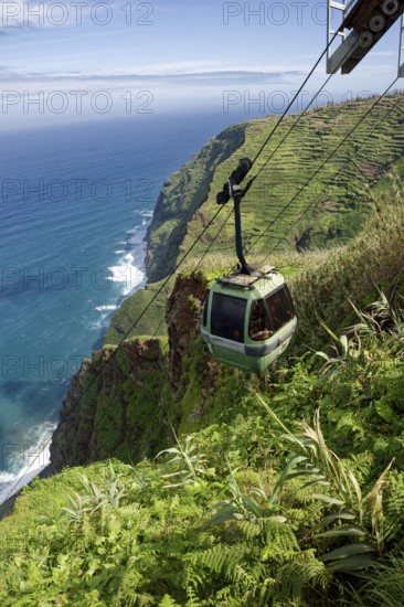 Steepest cable car in Achadas da Cruz, Teleférico das Achadas da Cruz, Achadas da Cruz, tourist attraction, municipality of Porto Moniz, Madeira, Portugal