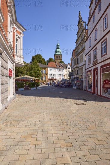 Historic buildings and Protestant town church AUf dem Hallenbrink in Bad Salzuflen, Lippe district, North Rhine-Westphalia, Germany