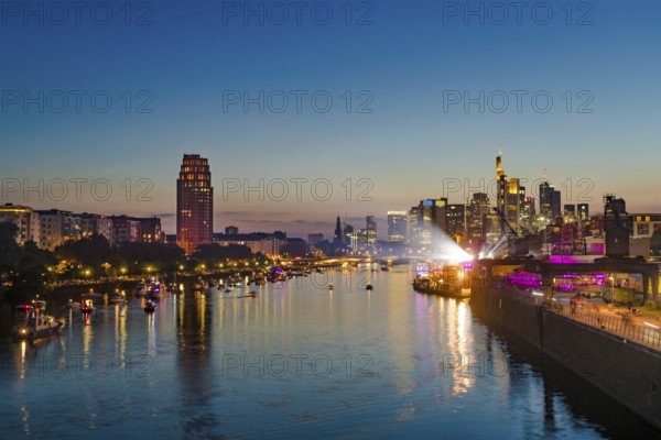 Europe Open Air Concert at the Weseler Werft in front of the Skyline, Deutschherrnbrücke, Frankfurt am Main, Hesse, Germany