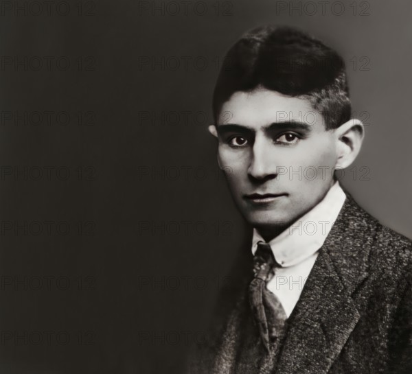 Portrait of Franz Kafka, 1883 – 1924, German-speaking Bohemian novelist, digitally edited according to a photograph