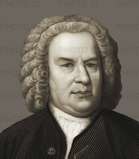 Johann Sebastian Bach, 1685, 1750, German composer, digital edited