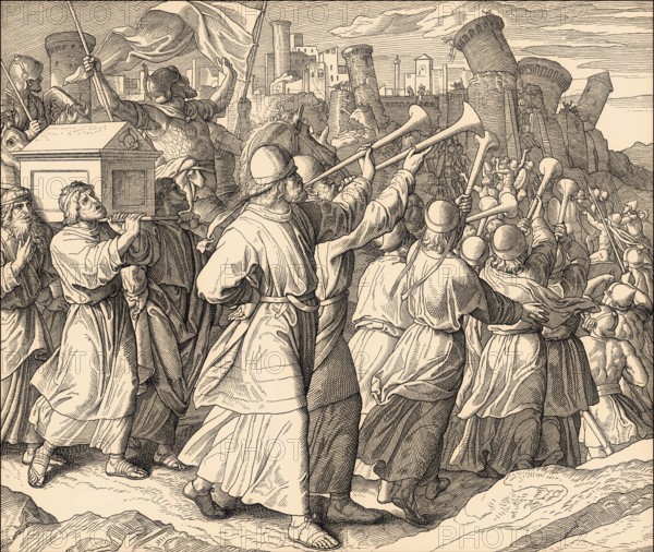 Battle of Jericho, Old Testament, by Julius Schnorr von Carolsfeld, 1860