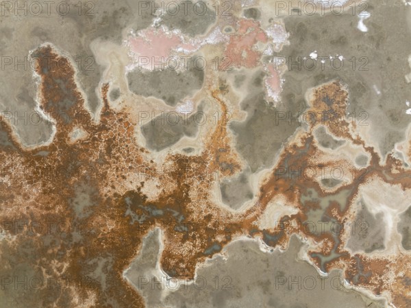 Salt marsh at the Skeleton Coast. Aerial view. Drone shot. Dorob National Park, Namibia