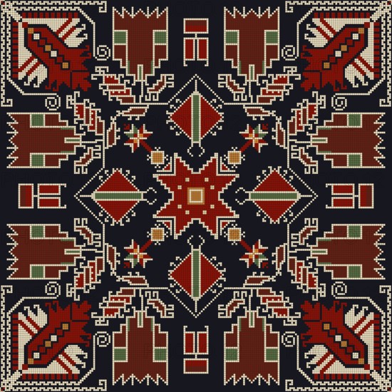 Traditional Bulgarian embroidery vector pattern