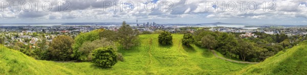 Mount Eden, crater, panorama, Auckland, New Zealand