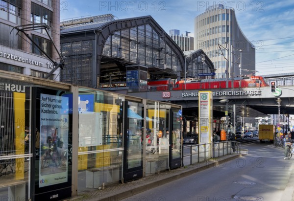 Friedrichstraße with the S-Bahn station, Berlin, Germany