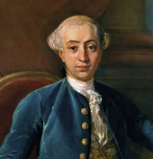 Giacomo Girolamo Casanova, 1725 – 1798, Italian adventurer and author, digitally edited according to a painting by Francesco Narici