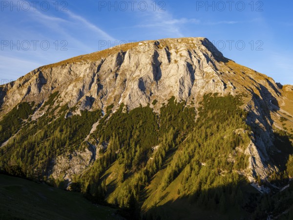 Hohes Brett in the evening light, Berchtesgaden Alps, Berchtesgaden, Berchtesgadener Land, Upper Bavaria, Bavaria, Germany