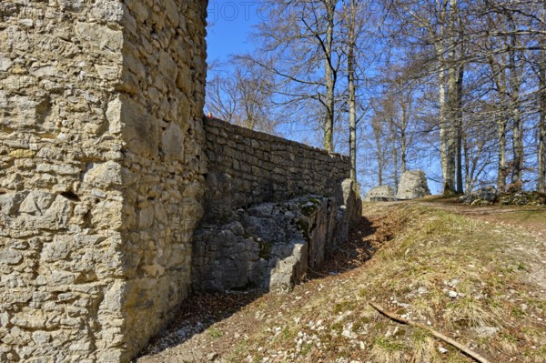 The Hohenmelchingen castle ruin on the Zollernalb near Melchingen, Burladingen, Swabian Alb, Baden-Württemberg, Germany