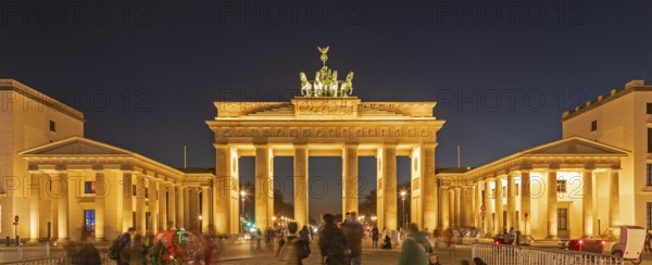 Illuminated Brandenburg Tor, Blue Hour, Berlin, Germany