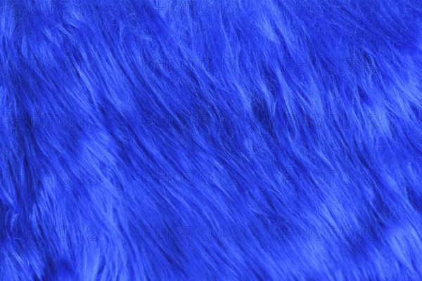 Close up of blue synthetic fake fur