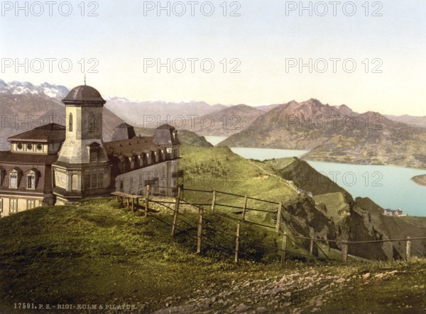 Kulm and Pilatus, Rigi, Switzerland, Historic, digitally restored reproduction from a 19th century original, Record date not stated