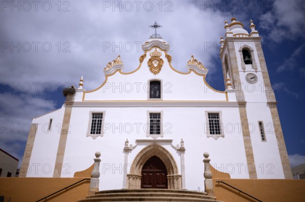 Church Igreja de Nossa Senhora da Conceição, stork, stork's nest, Portimão, Algarve, Portugal