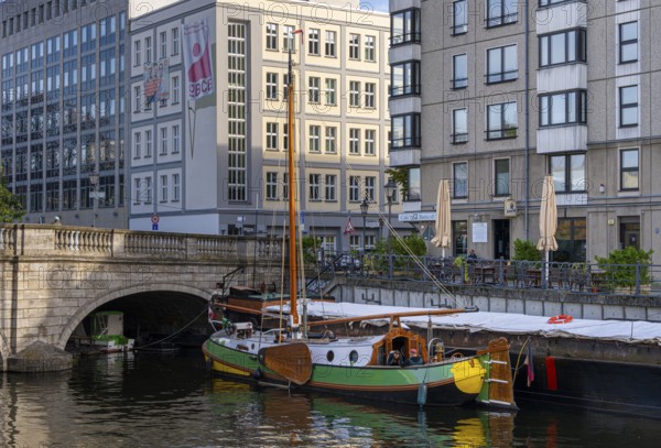 Boats and ships on the Fischerinsel, Berlin, Germany