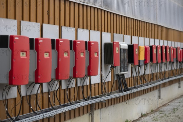 Inverter of a photovoltaic system on a horse stable, Bavaria, Germany
