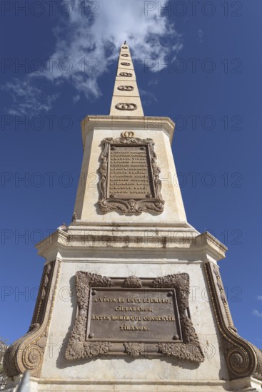 Monument to freedom fighters, column, Monumento a Torrijos, Plaza de la Merced, Malaga, Spain