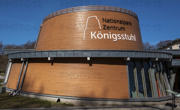 Königsstuhl National Park Centre with the newly built Skywalk and the museum, Rügen, Mecklenburg-Western Pomerania, Germany