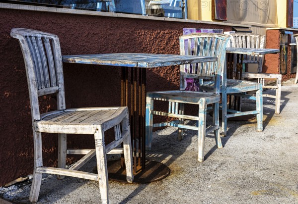 Retail, not yet open gastronomy, pre-season in Cala Rajada, Balearic Islands, Majorca, Spain