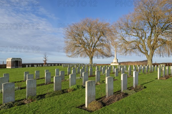 Prowse Point Military Cemetery, World War One burial ground in the Ypres Salient on WWI Western Front at Ploegsteert, Plugstreet, Hainaut, Belgium