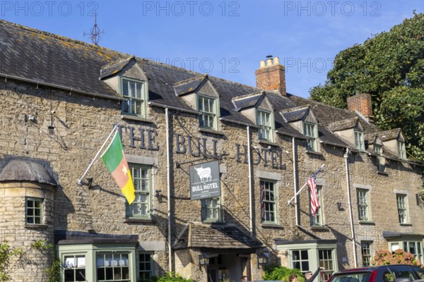 The Bull Hotel and public house, village of Fairford, Cotswolds Gloucestershire, England, UK