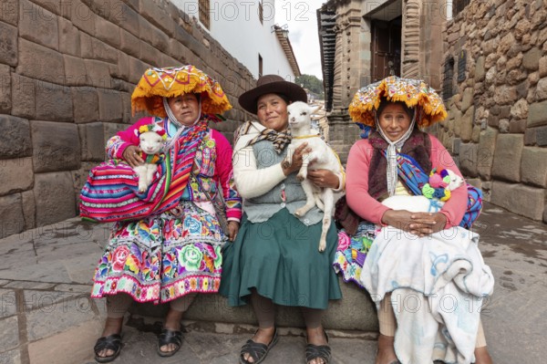 Women in traditional dresses, Cusco, Peru