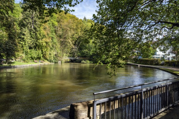 The Aachtopf, also known as the Aachquelle, a sight and tourist attraction in Hegau, is a karst spring where the Radolfzeller Aach rises and flows into western Lake Constance after 32 kilometres near Radolfzell. The water that emerges in the spring comes mainly from the Danube seepage 13.5 kilometres away near Immendingen in the district of Tuttlingen. Aach, district of Constance, Baden-Württemberg, Germany