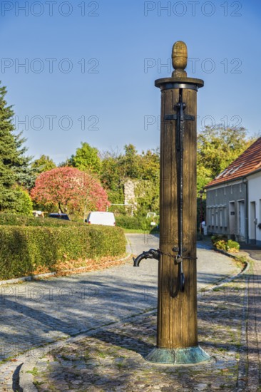 Historic water pump, Gartz Oder, Brandenburg, Germany