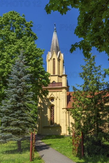 Historic village church of Dabroszyn, German Tamsel, Witnica, Lubuskie Voivodeship, Poland