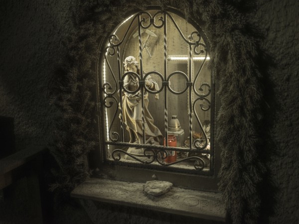 Niche for St Barbara, patron saint of miners, in construction lot H53, Brenner Base Tunnel, Wolf, Tyrol, Austria