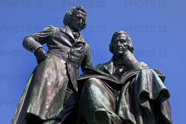 Brothers Grimm National Monument, Neustädter Marktplatz, starting point of the German Fairy Tale Route, Hanau, Hesse, Germany