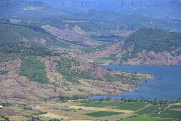 View from Mont Liausson to Lac Salagou, Mourèze, Département Hérault, France
