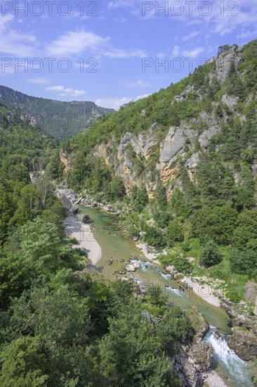 View of the River Tarn from the Pas de Soucy Massegros Causses Gorges viewing platform, Lozère department, France