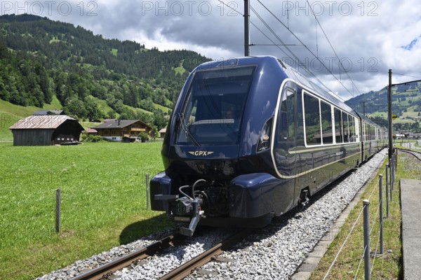 Golden Pass Express passenger train, GPX, Saanen, Switzerland