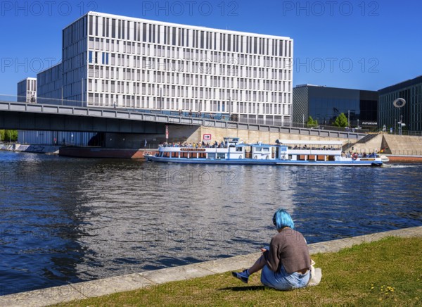 Architecture and landscape on the banks of the Spree in Berlin Mitte, Germany