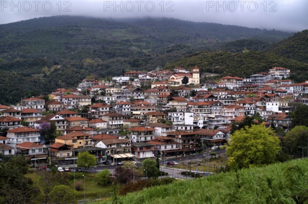 View from Platamon Castle to the town of Platamonas, Macedonia, Greece