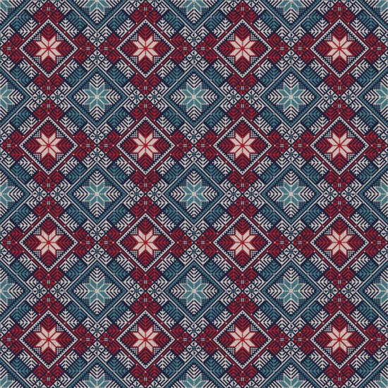 Decorative Palestinian seamless pattern in colors, traditional Tatreez embroidery, vector illustration