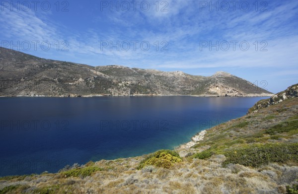Coast of the Mani on the Laconian Gulf near Porto Kagio, Laconia, Peloponnese, Greece