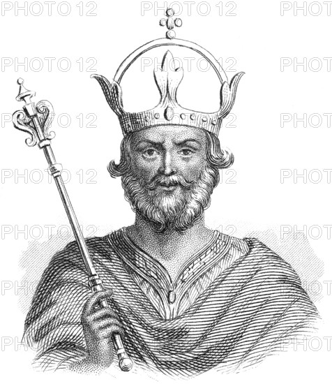 Portrait of Henry IV, 1050 - 1106, King of the Germans and King of the Romans and Holy Roman Emperor, Portrait von Heinrich IV., 1050 - 1106, aus der Familie der Salier, römisch-deutscher König